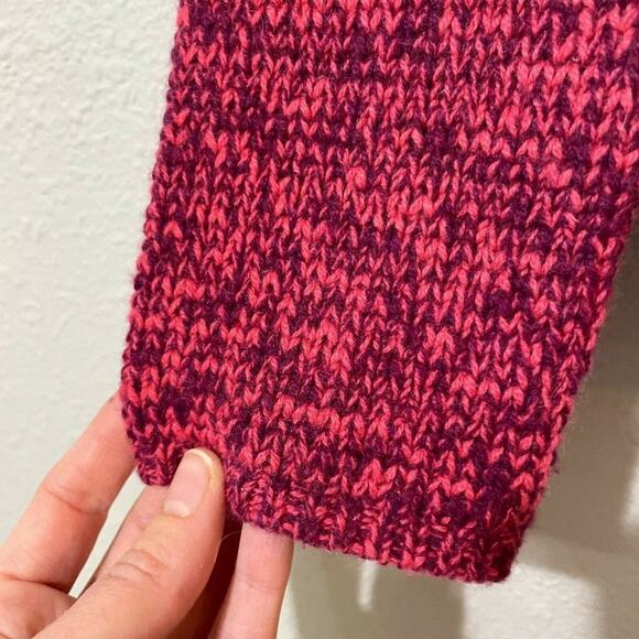 Womens Pink Mock Neck Handmade Long Sleeve Knit Pullover Sweater Size XS - Picture 4 of 7